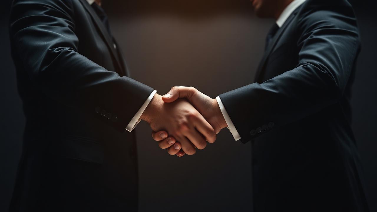 Business handshake symbolizing partnership